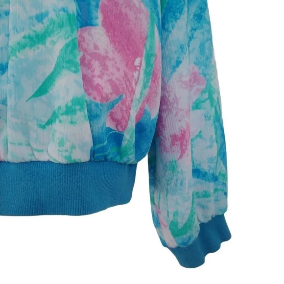 Vintage 80's Lightweight Zippered Bomber Coat,  XL - Picture 4 of 7